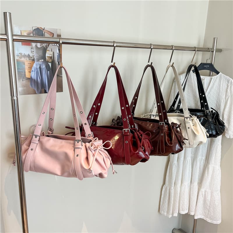 New Foreign Trade Korean Drawstring Bag, Niche Large Capacity Commuter Crossbody Underarm Bag, Shoulder Bag, Biker Style Women's Bag