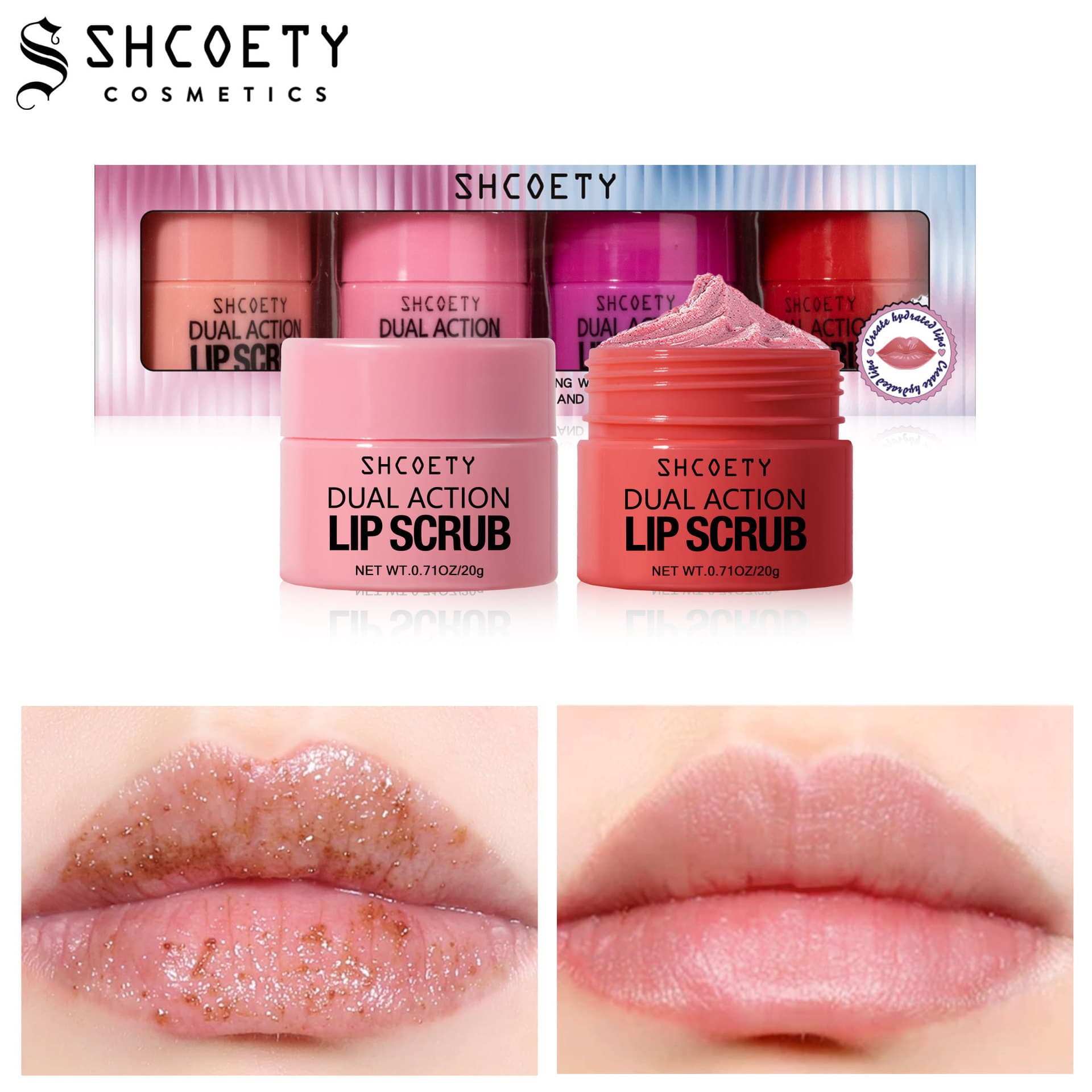 SHCOETY cross-border lip scrub set exfoliating dead skin moisturizing care lip balm foreign trade