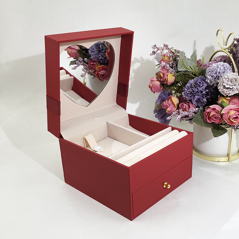 Three-gold box engagement box four-gold hardware jewelry box ring box dowry gift jewelry packaging box national trend
