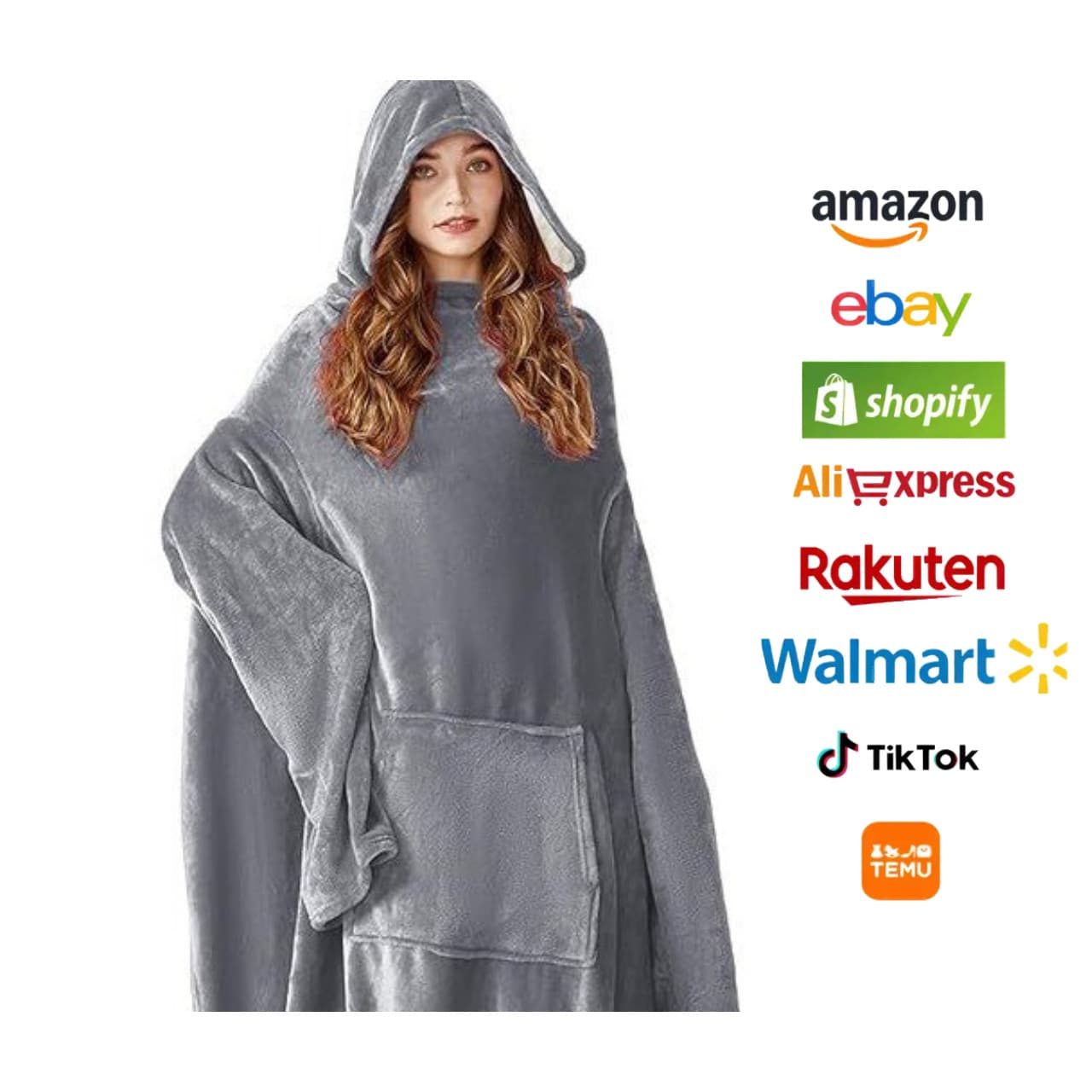 Custom Amazon New Cross-Border American Style TV Wearable Class A Loungewear Blanket Sherpa Flannel Throw