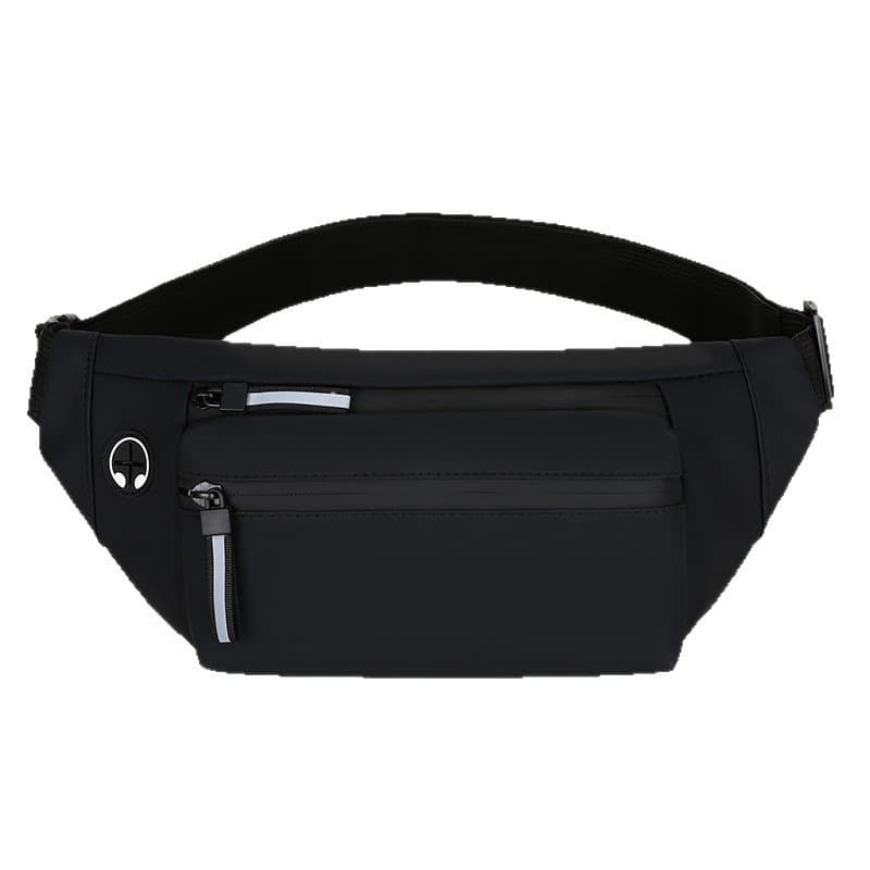 Cross-Border Korean Style Men's Chest Bag Black Waterproof Multi-functional Portable Leather-Look Sports Crossbody Bag Customizable Phone Waist Pack