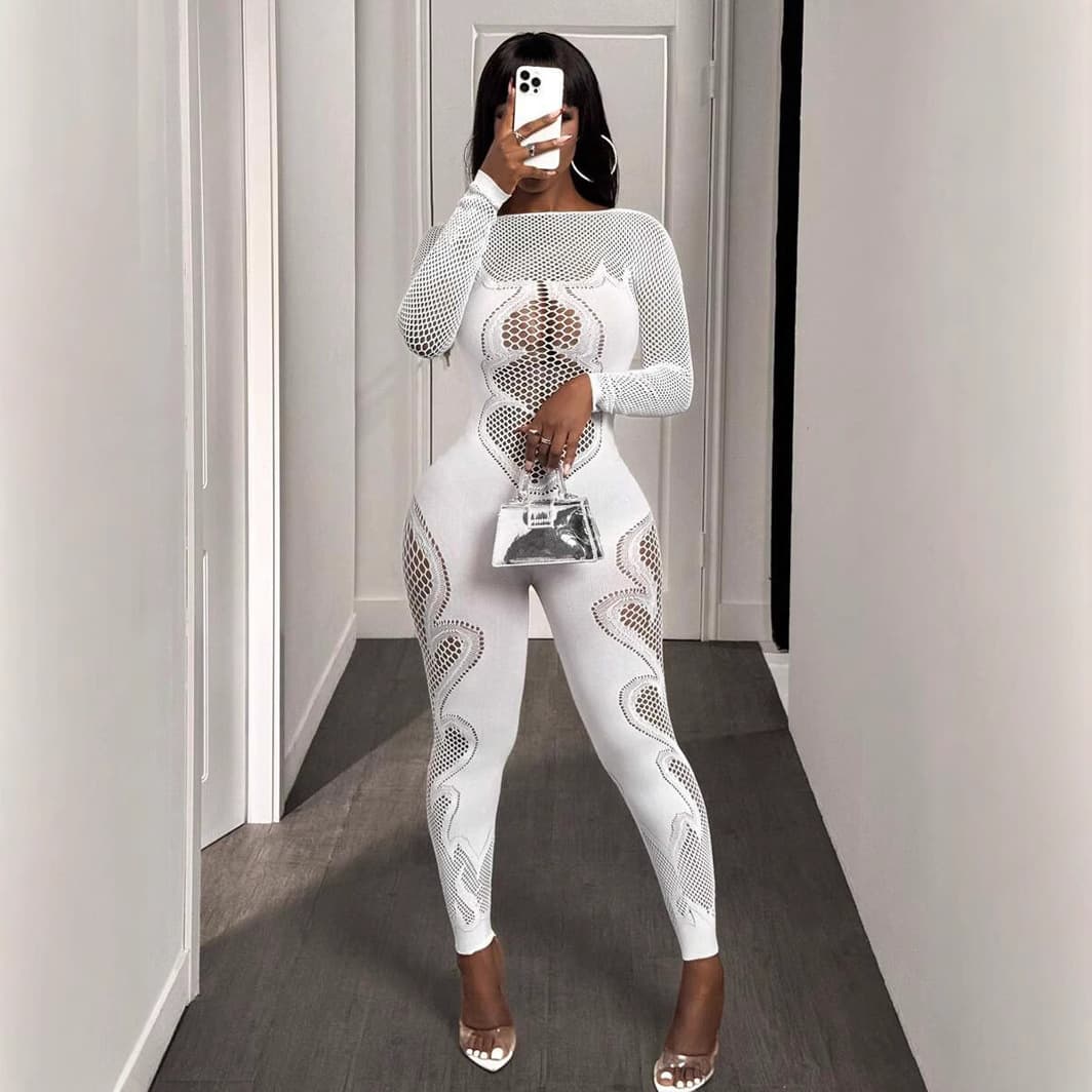 Korean Style Fashion 2025 Spring New Knitted One-Piece Slim Women's Jumpsuit Wearable Thick Version In Stock