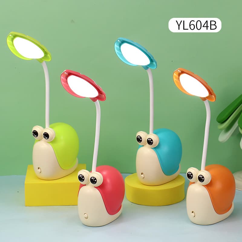 Girly Heart Cute Snail Pen Holder Lamp USB Charging Portable Student Dorm Bedside Night Light Eye-Care Reading Lamp