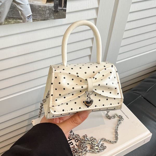 2026 new children's bag Korean style cute style black and white polka dot crossbody bag casual versatile travel handbag for women