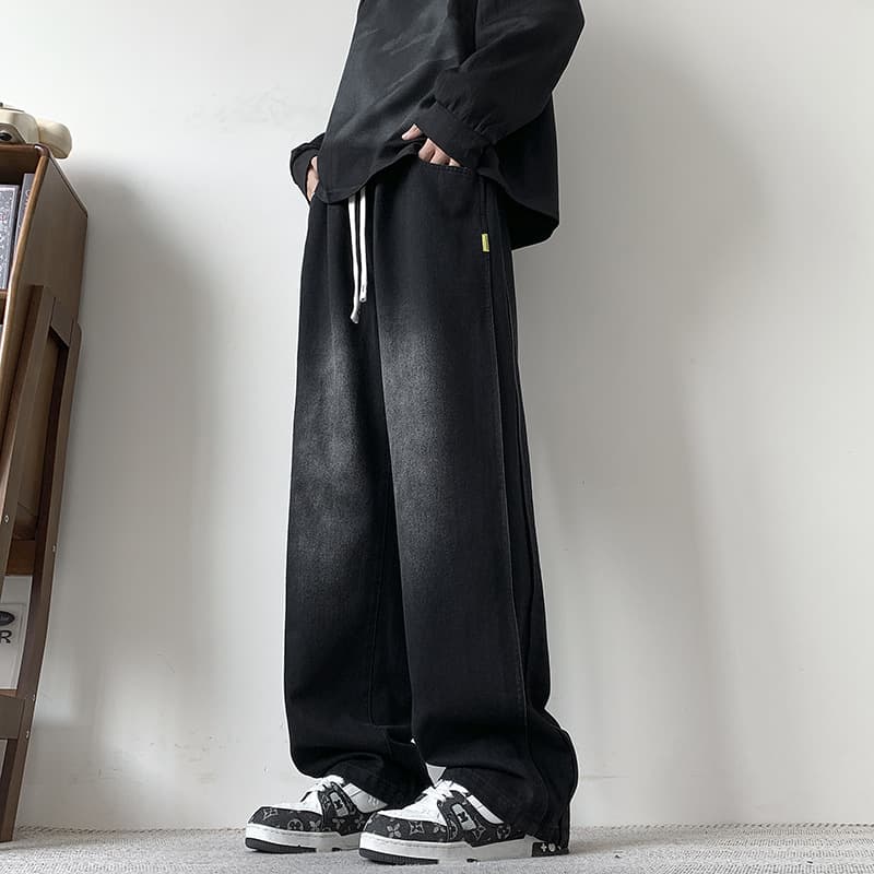 JYF-A306 Spring/autumn style jeans, denim wide-leg loose straight-leg.