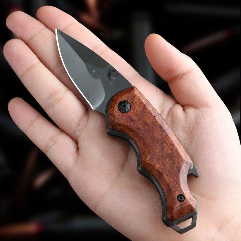 X44 Folding Knife, Outdoor Camping Self-Defense Knife, Multi-functional Bottle Opener, Keychain, Easy to Carry, Mini Knife