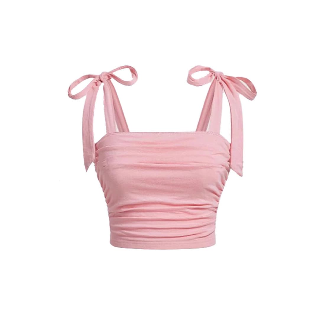 Cross-Border Summer New Arrival Sexy Design Lace-Up Crop Top Solid Slim Fit Women's Vest