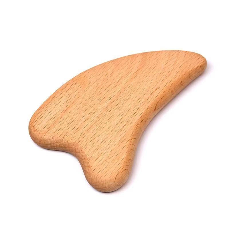 Natural Imported Beechwood Gua Sha Tool - Heart-Shaped Triangular Sparrow for Face, Body, and Eye Meridian Scraping