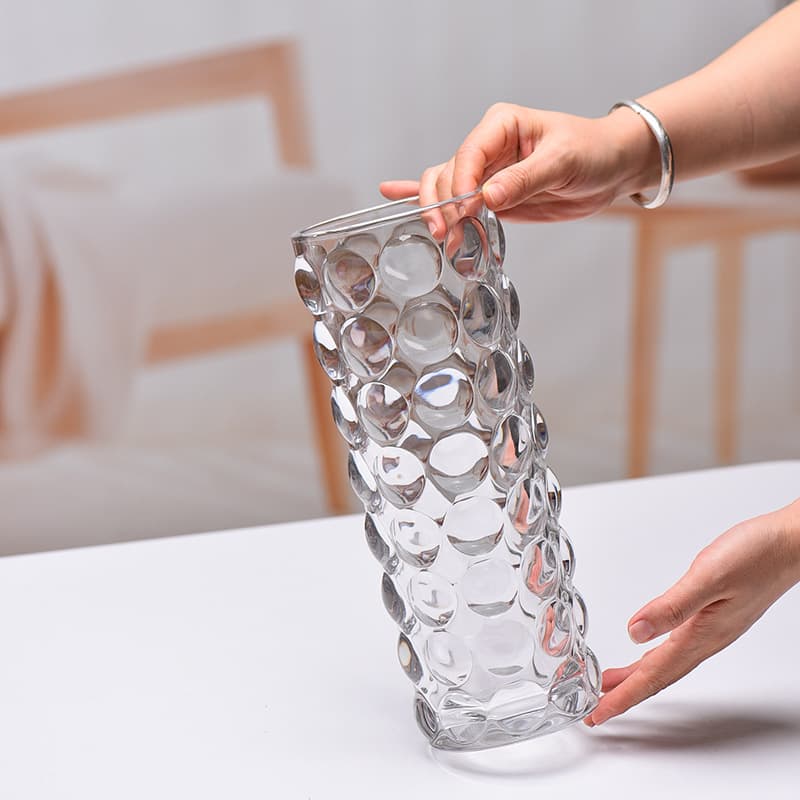 Factory direct sales thickened straight transparent glass vase home water nourishing rich bamboo flowers desktop decorations