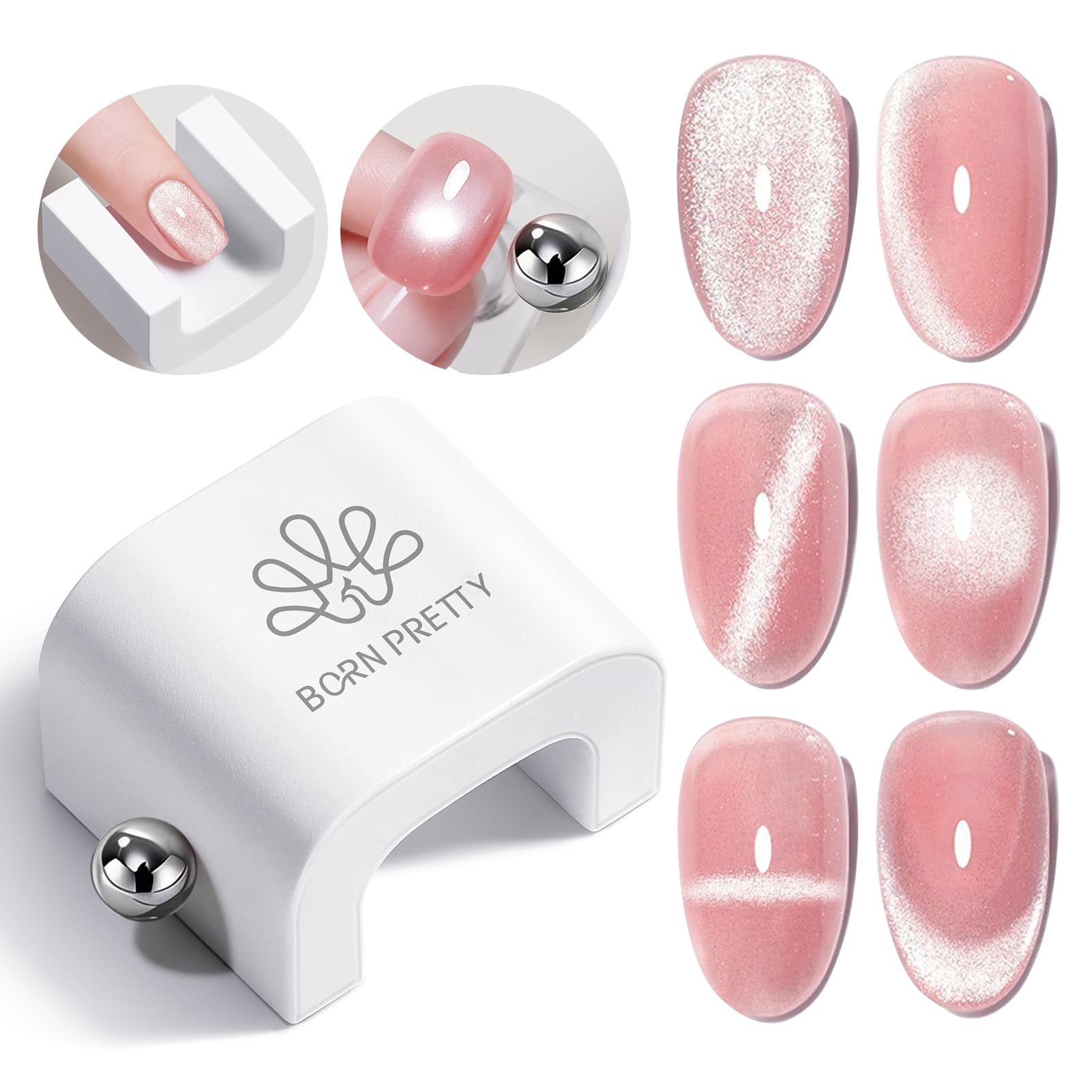 BORN PRETTY Nail Self-Absorbing Wide-Light Cat Eye Gel Magnet, Super Strong Magnetic Steel Ball Magnet Nail Tool