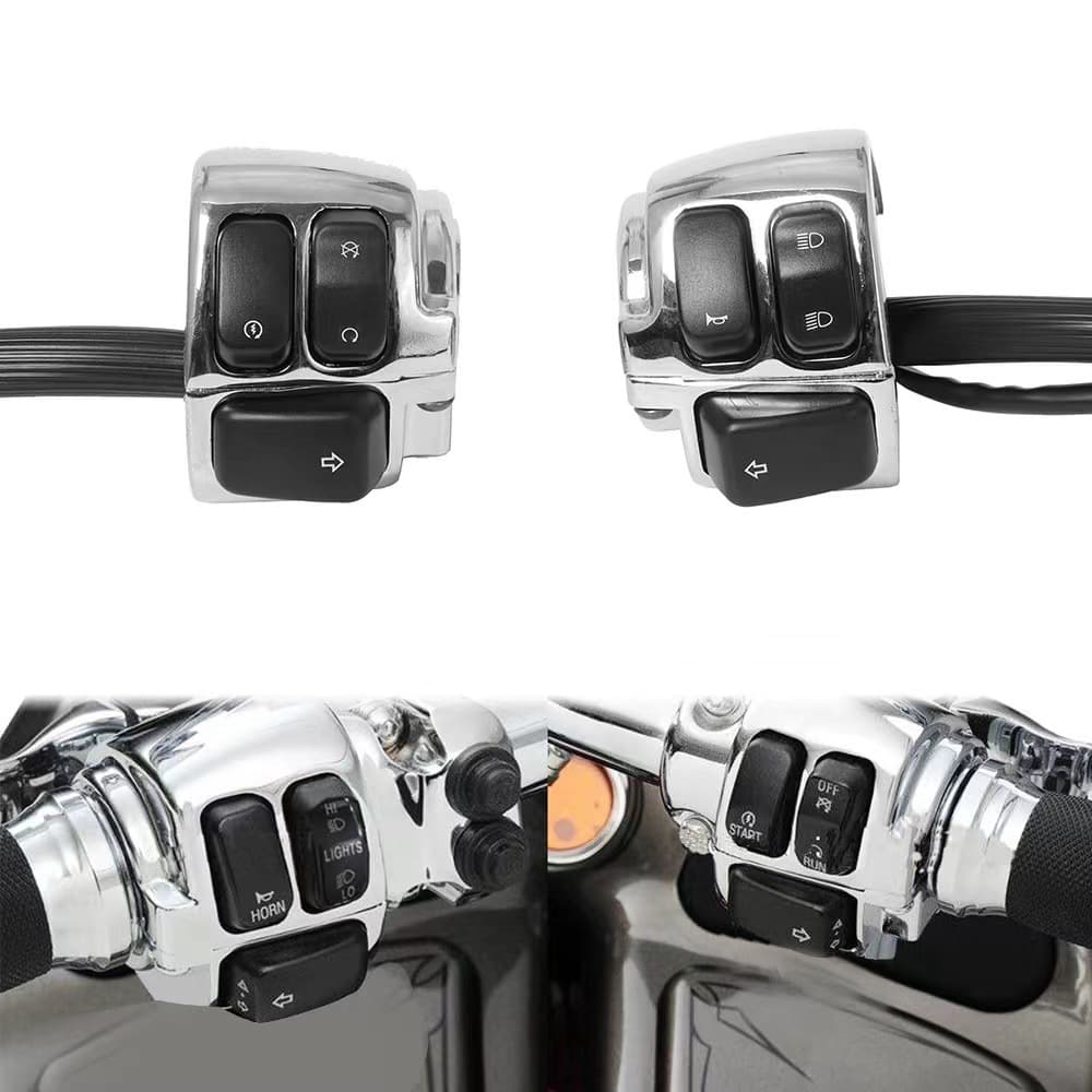 Motorcycle prince car modification accessories Harley cruise 25MM power-off headlight horn left and right handlebar switch assembly