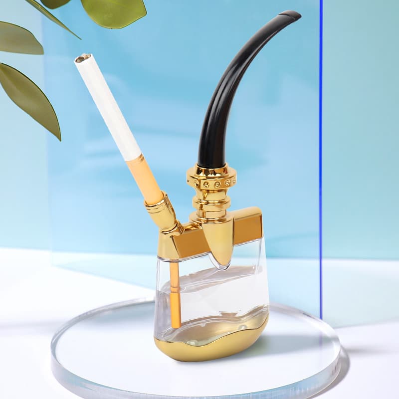 Premium Hookah Water Pipe Full Set Dual-Use Glass Bowl Traditional Hookah Tobacco Pouch Filter Mouthpiece