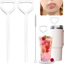 flute straw anti-wrinkle lip glass straw novelty glass straw creative glass straw heart-shaped straw
