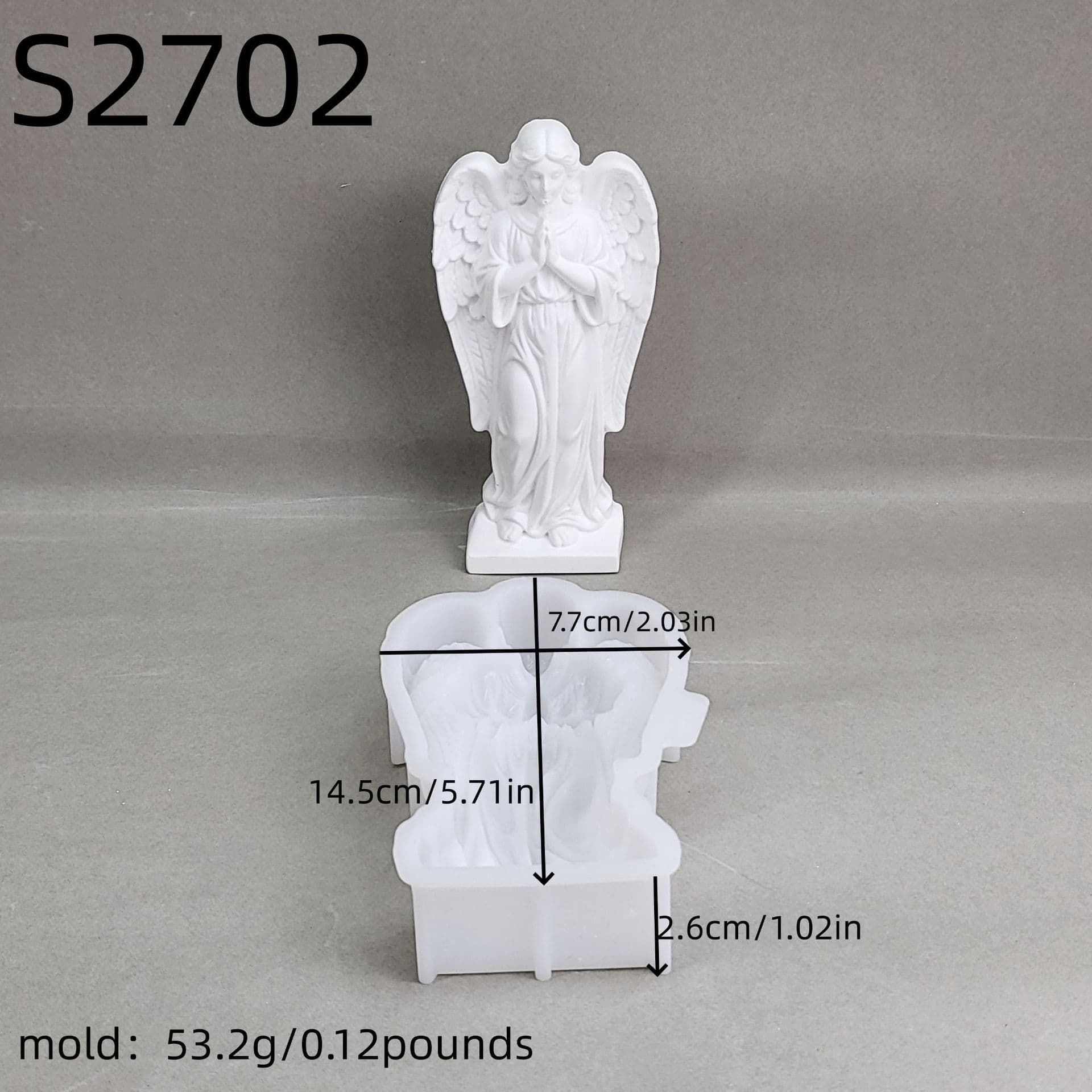 S2700+S2701+S2702 Semi-3D Angel Ornament Decoration Cement Plaster Mold DIY Silicone Mold