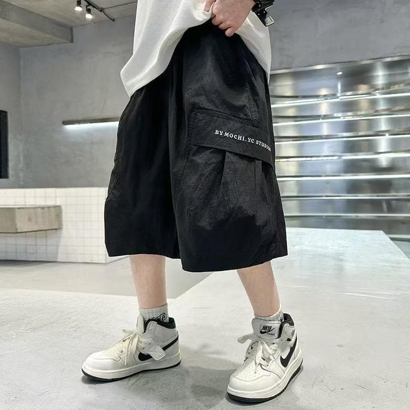 Foreign Trade Men's Summer Multi-Pocket Cargo Shorts Thin Loose Breathable Trendy Retro Casual Five-Point Pants Men's Clothing