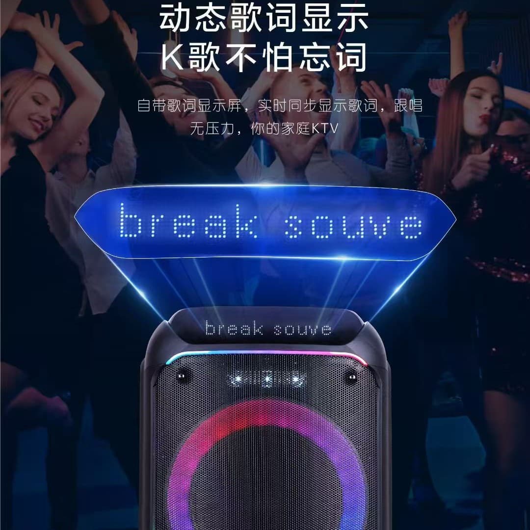Factory Direct Dual 10-inch BTS-2123 Karaoke Machine with Dual Wireless Microphones Outdoor Bluetooth Speaker