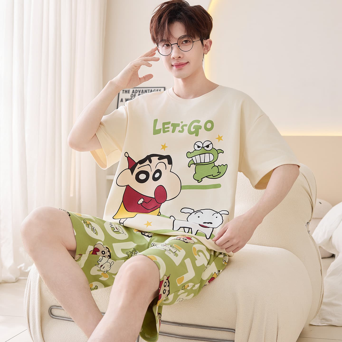 Summer Pajamas for Men 2026 New Summer Pure Cotton Short-Sleeved Thin Large Size Home Clothes for Teenagers and Junior High School Students