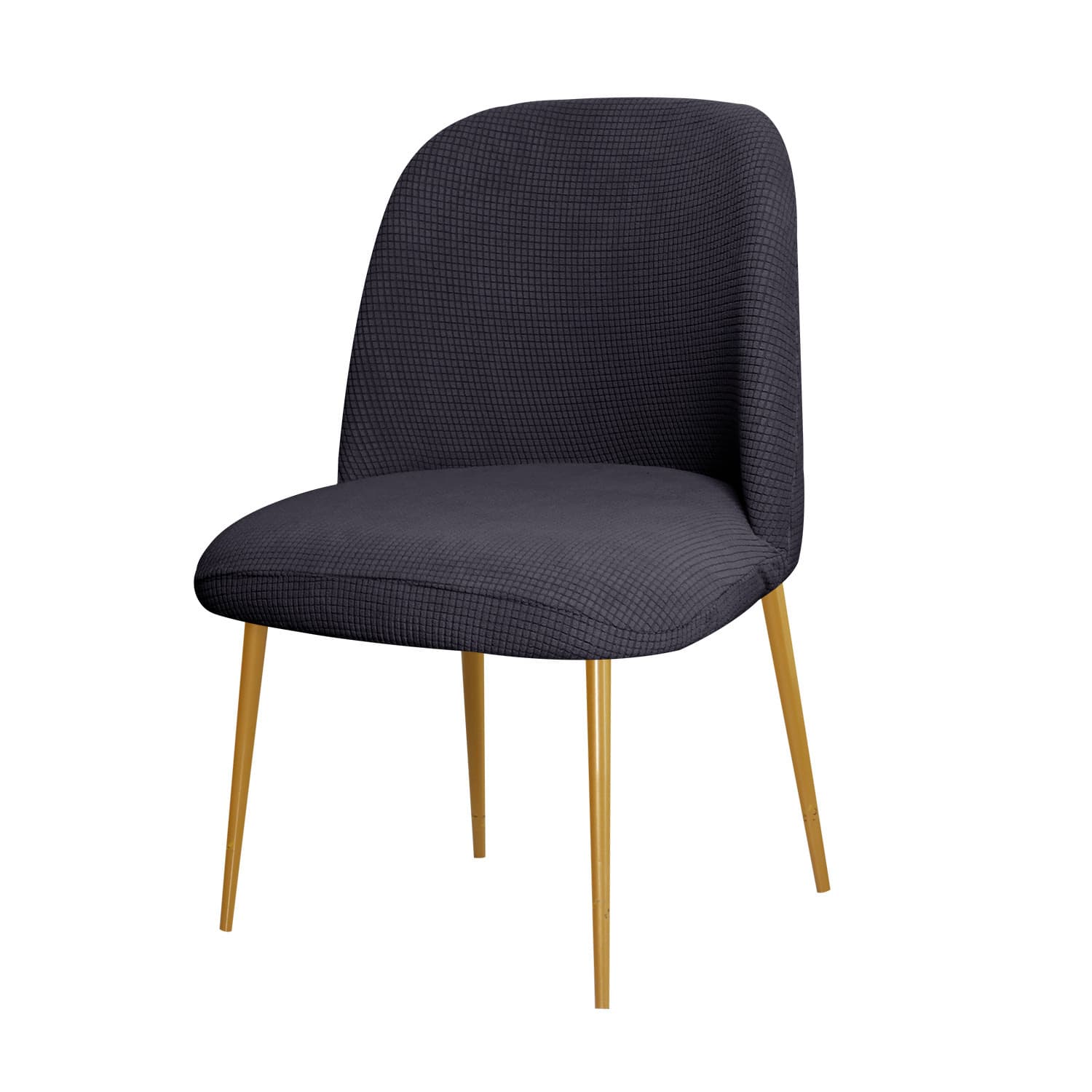 Cross-border pineapple grid chair cover special-shaped elastic simple dustproof round low back dining chair cover modern curved chair cover