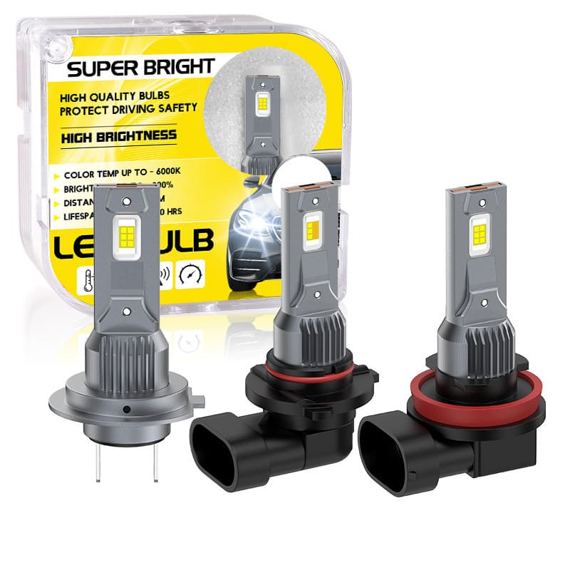 Cross-Border New Product Car LED Headlight H7 9005 H11/H8 Dual-Color High and Low Beam Front Fog Light Direct Plug-In Bulb