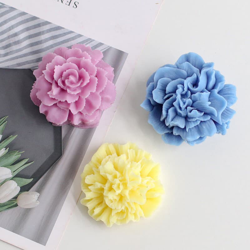 Cross-Border Carnation Flower Shape Soap Resin Casting Handmade Soap Aromatherapy Plaster Candle Decoration Silicone Mold