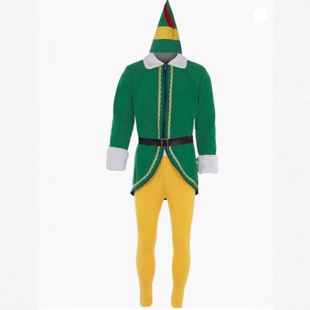 Men's Elf Costume Companion Outfit Christmas Elf Role-Play Full Set