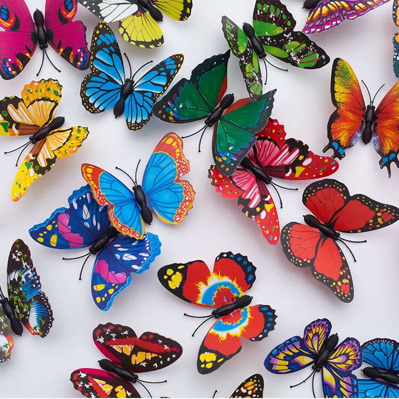 7cm Simulation Butterfly Magnet, Butterfly Garden Bionic Butterfly Decoration, Colorful 3D Stereoscopic Butterfly Activity Accessory