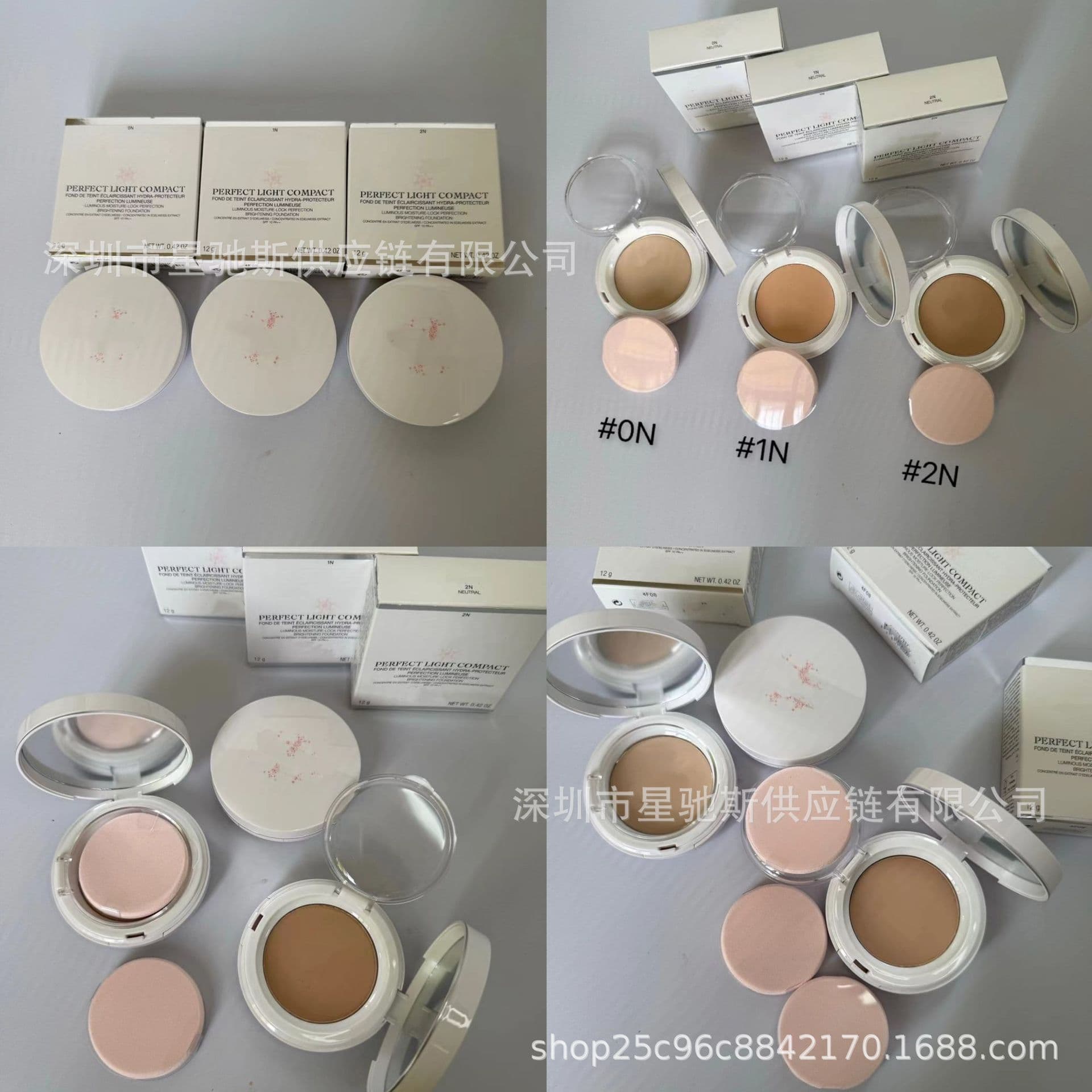 Cross-border export makeup Dior Snow crystal powder foundation 12g Snow Fairy powder foundation in stock three shades: 0N-1N-2N