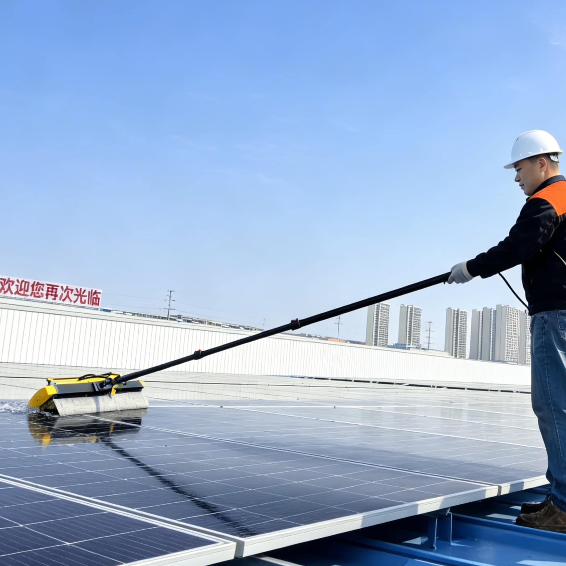 Durable roller brush photovoltaic panel cleaning machine solar panel cleaning brush wet and dry use source manufacturer