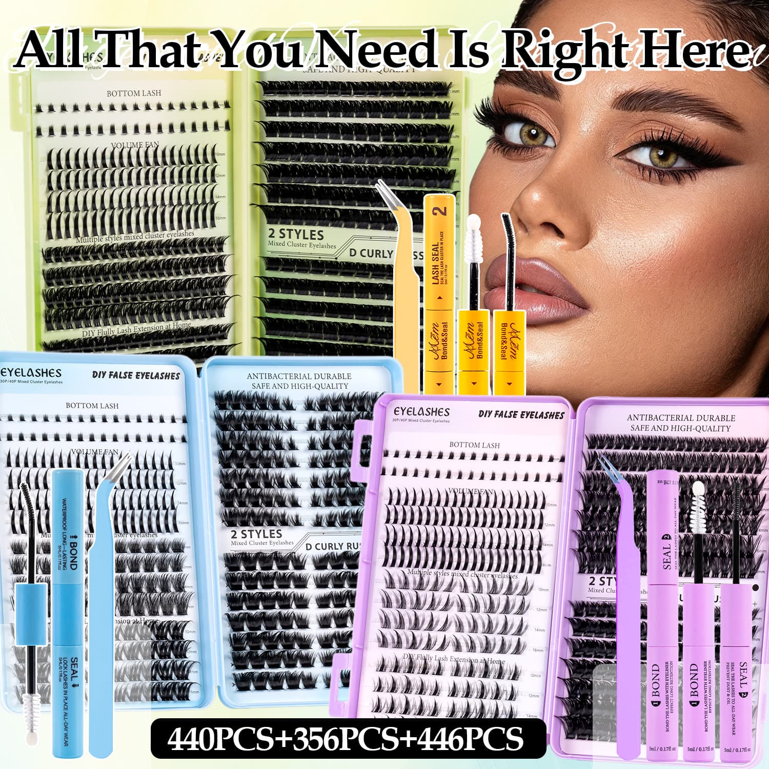 European and American Eyelash Book D Curl Mixed Upper and Lower Segment Single Cluster Thick False Eyelashes
