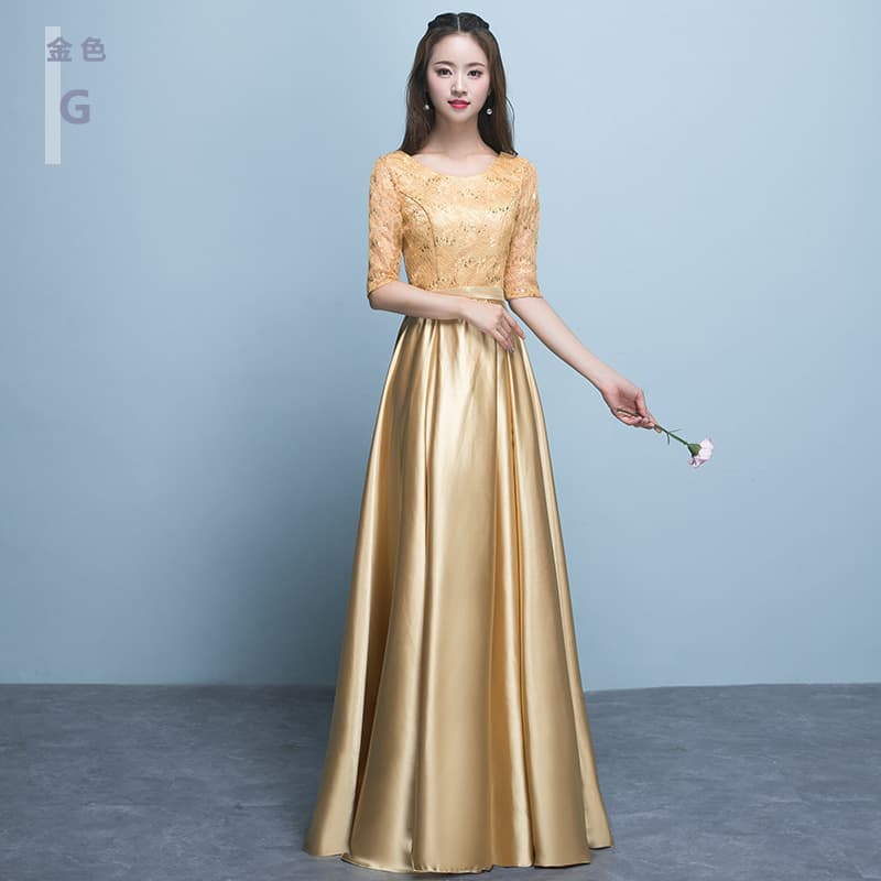 Choir Performance Dress for Female Students, Long Stage Outfit for Art Exams, Annual Gala Gown, Evening Dress
