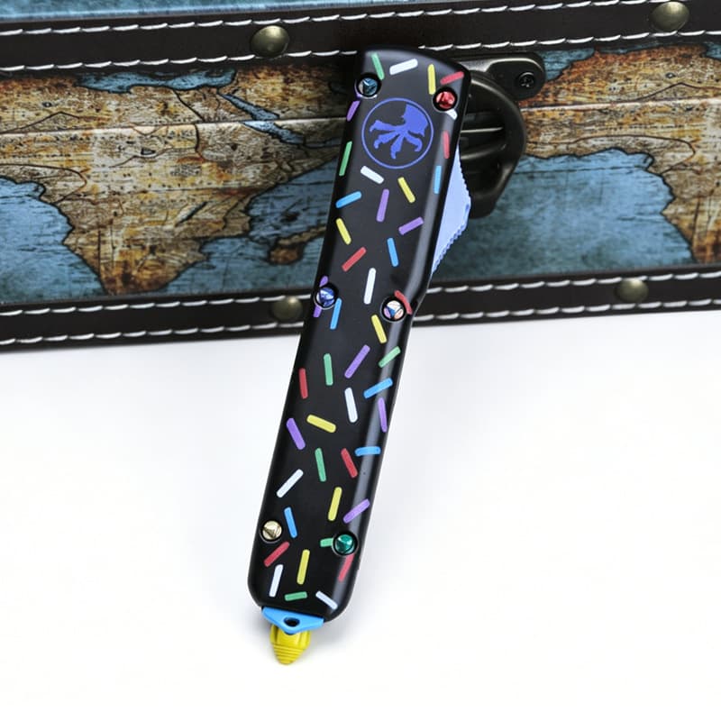 New zinc alloy folding outdoor knife stainless steel sharp camping portable unboxing tool knife black donut dropshipping