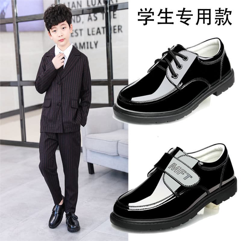 Children's Black Leather Shoes, British Style Student/Flower Girl, 2025 Spring/Autumn New Style for Small to Large Boys, Performance Boys' Leather Shoes