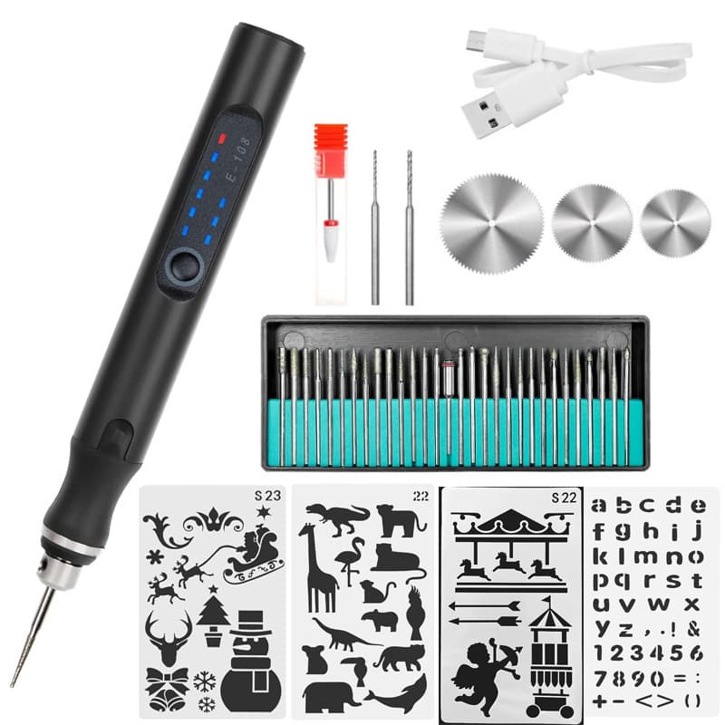 Mini Handheld Electric Engraver, Small Polishing Machine for Jade, Wood Carving, Cutting, Drilling - 40-Piece Set