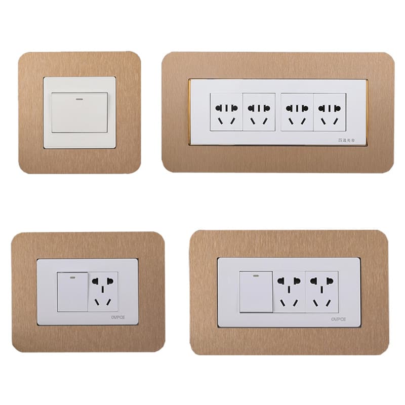 Switch Sticker Decoration Protector New Luxury Modern Minimalist Solid Color Acrylic Aluminum Plate Outlet Frame Cover Drop Shipping