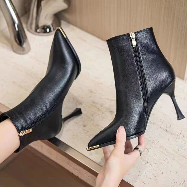 Pointed Stiletto Heel Ankle Boots Women 2023 Autumn Winter New Trendy Versatile Slim Boots High Heel Fashion Boots