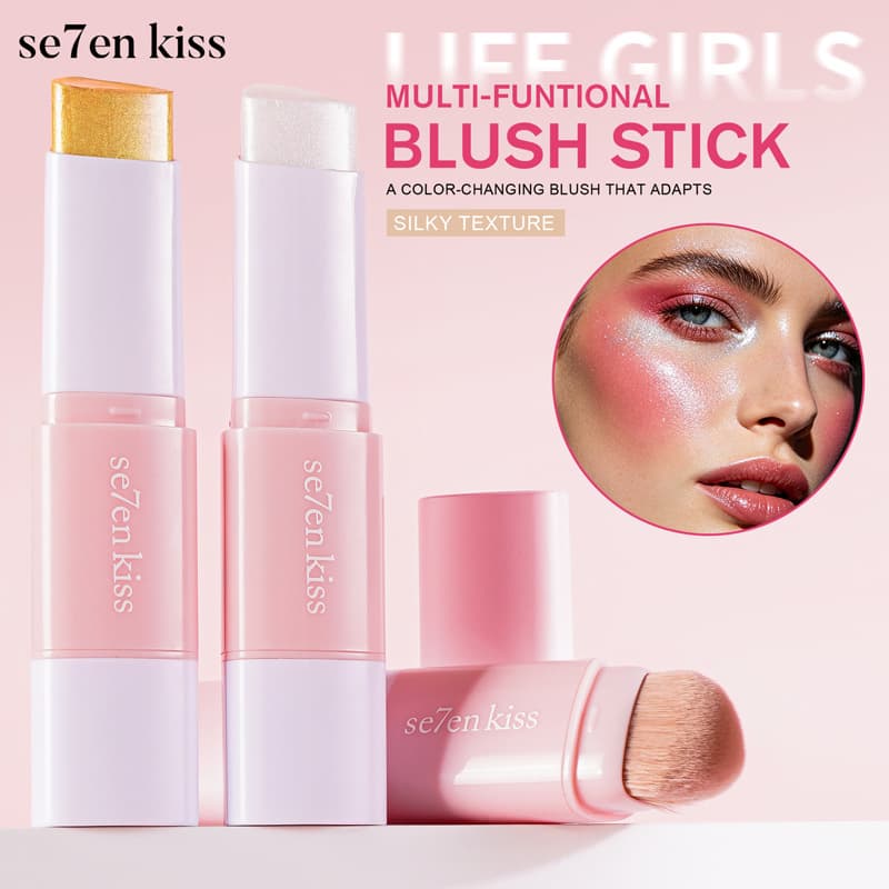 Cross-Border Hot Seller se7en kiss Multi-Function Blush Stick Temperature-Changing Pink TIKTOK Export Best Seller