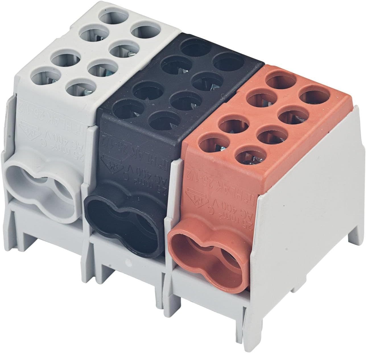 Main terminal clamp VDE 25/16qmm 3-pole for DIN rail fi