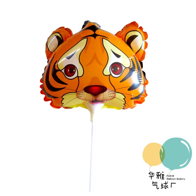 10-inch Northeast Tiger Balloon, Mini Animal Cartoon Tiger Head Bubble Balloon for Year of the Tiger New Year Birthday