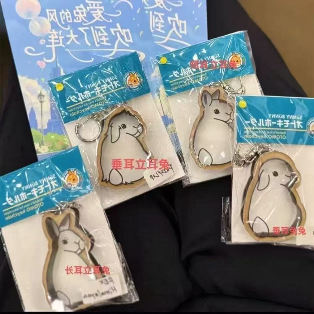 Cat and Bunny Plush Hair Storage Box Keychain Pendant, Independent Pet Merchandise Car Keychain, Cute Small Gift