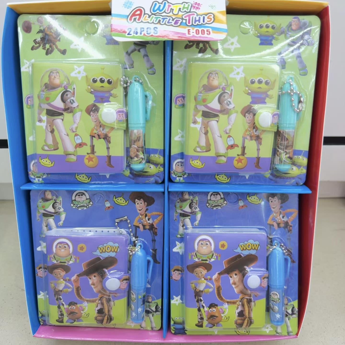 New Toy Story Stationery Plastic Cover Small Notebook Snap Button with Pen Portable Mini Notebook Student Gift Item