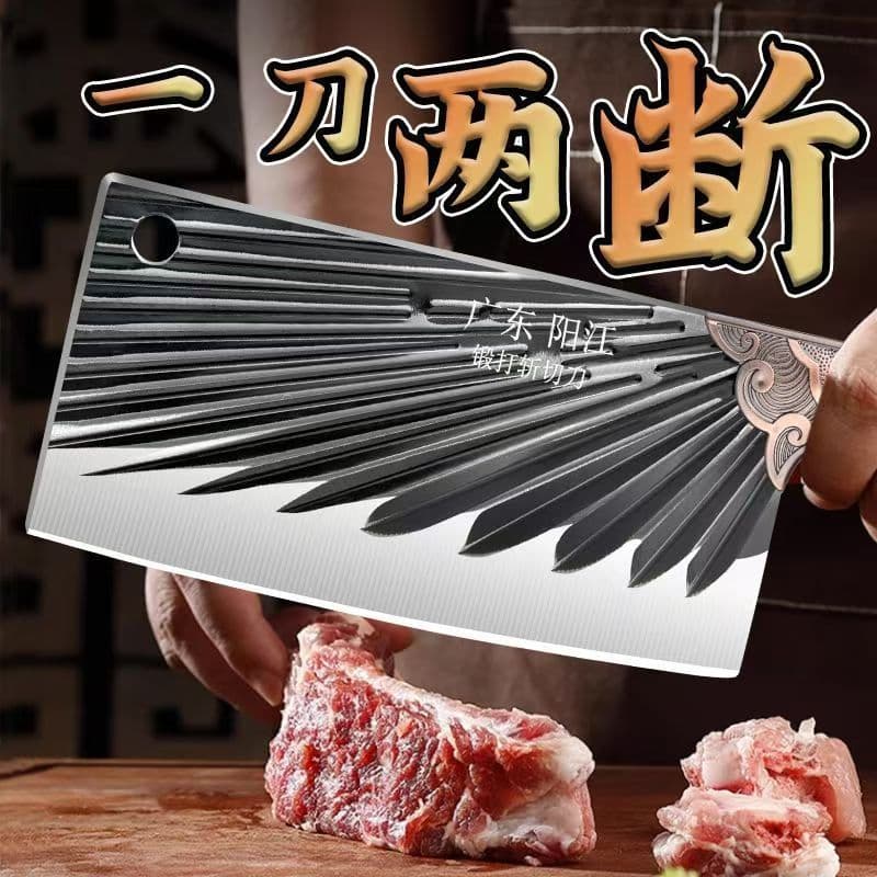 Street Vendor Forged Cleaver, Pure Handmade Sharp Dual-Purpose Home Kitchen Bone Chopper, Stall Knife
