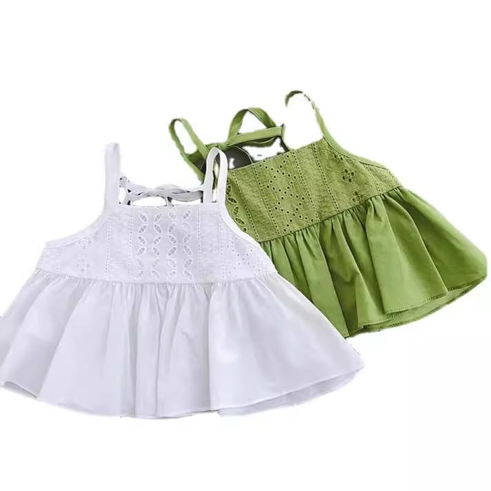 Summer New Girls Vest Tank Top Toddler Kids Korean Style Chic Base Top