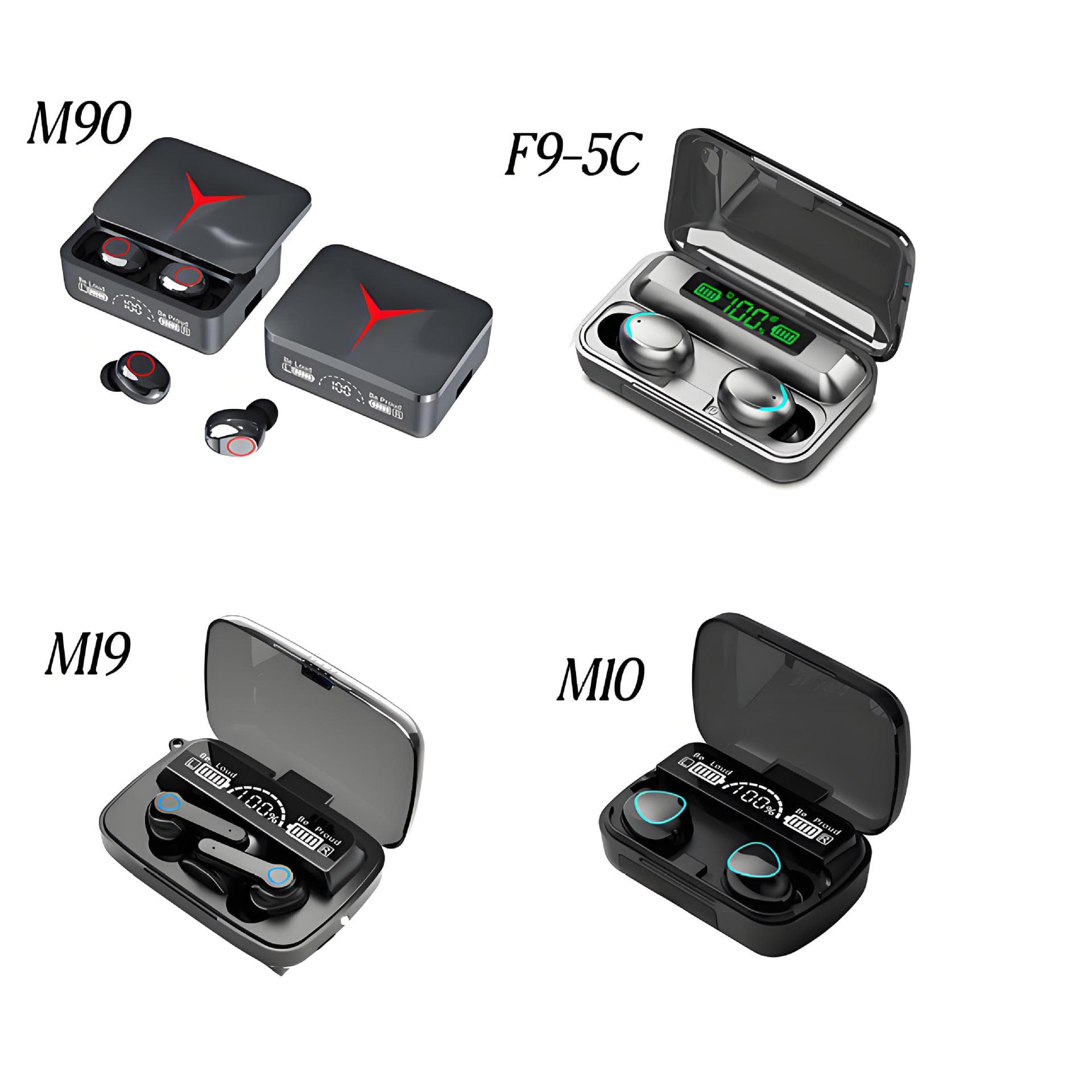 New Cross-Border F9-5C Bluetooth Headphones M10 M19 M90 TWS In-Ear Wireless Earbuds Bluetooth Source Factory