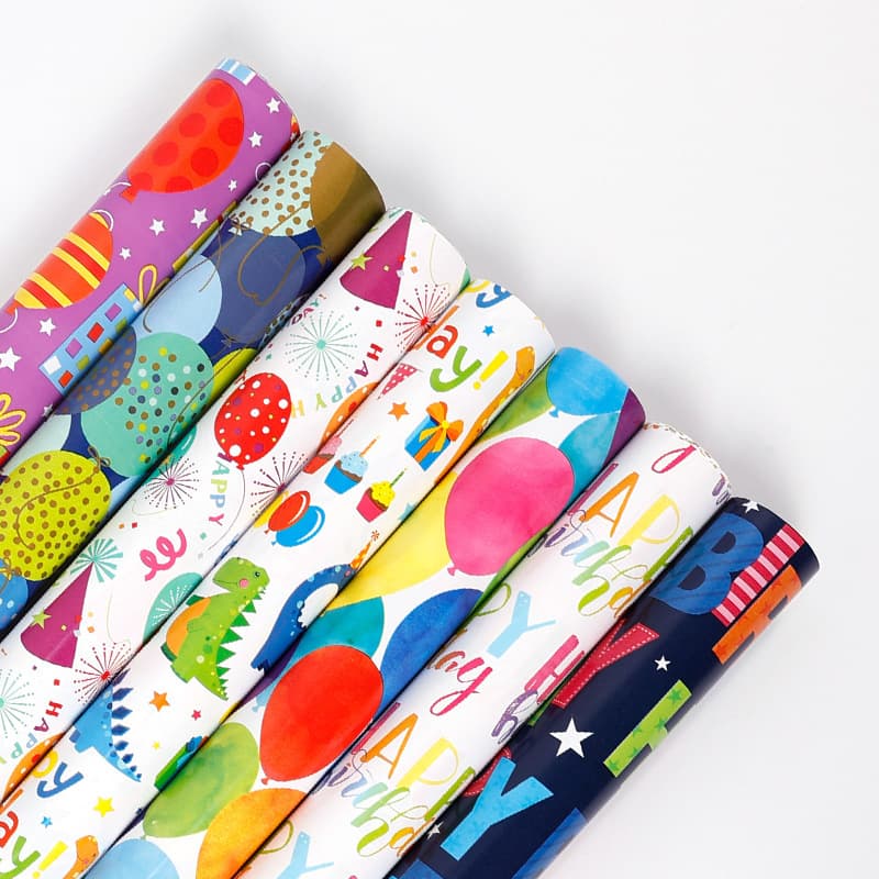 New Cross-Border Large Size Happy Birthday Gift Wrapping Paper for Kids Cartoon Birthday Gift Paper Art Paper