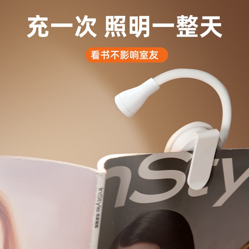 Cross-border Outdoor Rechargeable LED Portable Dorm Bedside Study Night Light Eye-Care Book Clip Reading Lamp Mini Clip Light