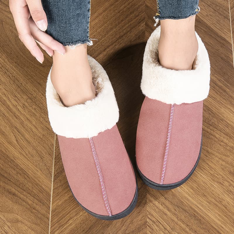 Women's Cotton Slippers, Fleece-Lined, Thick Sole, Non-Slip, Indoor Elevator Slippers, Unisex Couple Slippers