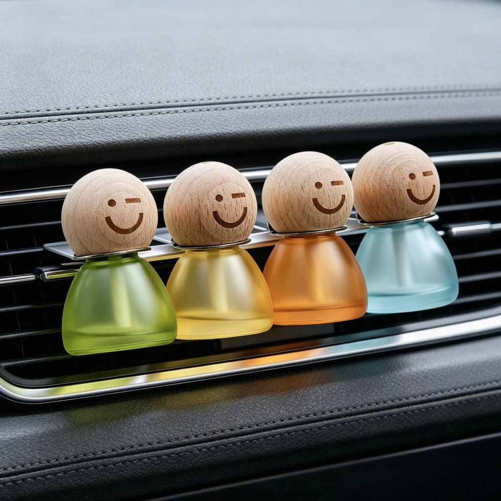 Car air outlet aromatherapy bottle cute perfume clip essential oil diffuser bottle car fragrance decorative ornaments perfume empty bottle