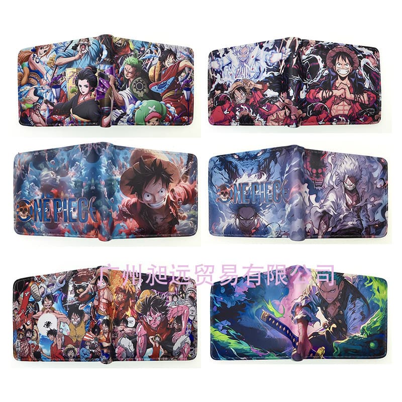 New One Piece Gear 5 Nika Luffy Wallet White Hair Luffy Anime Merchandise Short PU Leather Coin Purse