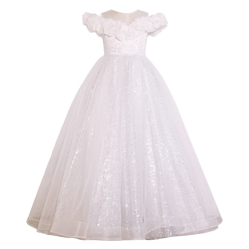 Girls' Birthday Princess Dress, Flower Girl Wedding Tutu Skirt, High-End Host Runway Child Piano Performance Costume