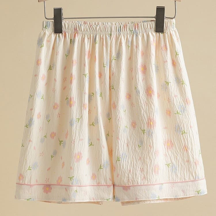 Cotton Silk Sleep Shorts Summer Women's 2026 New Thin Large Size Wearable Outdoors Walking Pants Casual Floral Home Shorts